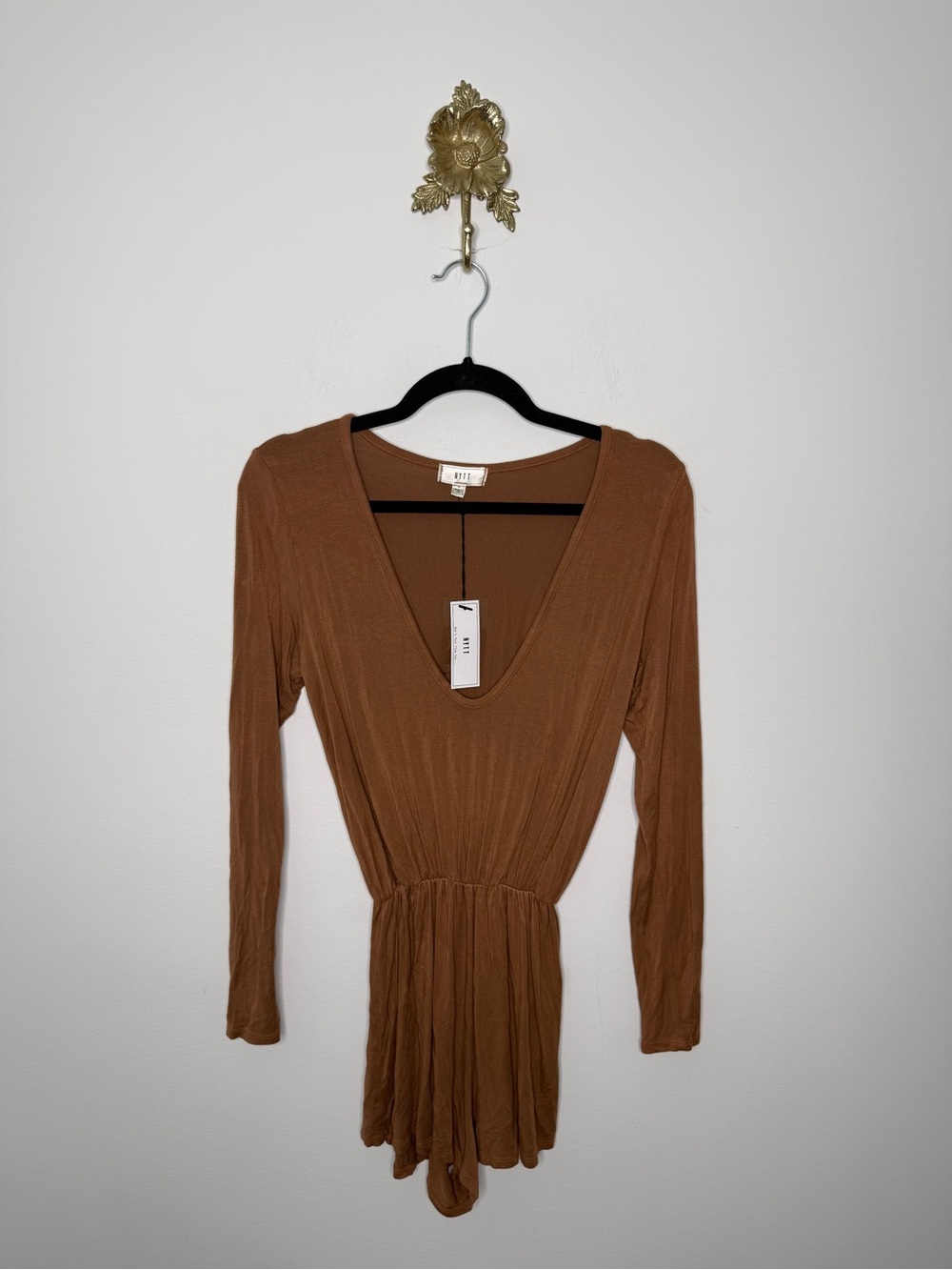 NYTT Long Sleeve V-neck Romper XS